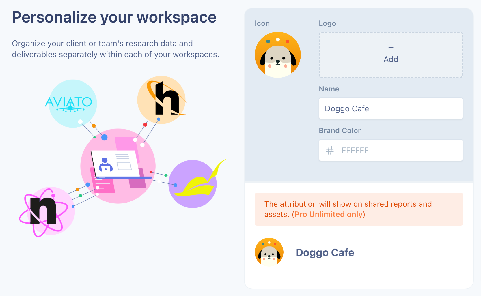 Customize workspace brand