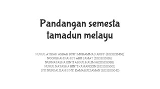 Pandangan Semesta Tamadun Melayu By Dalilah Siti On Emaze