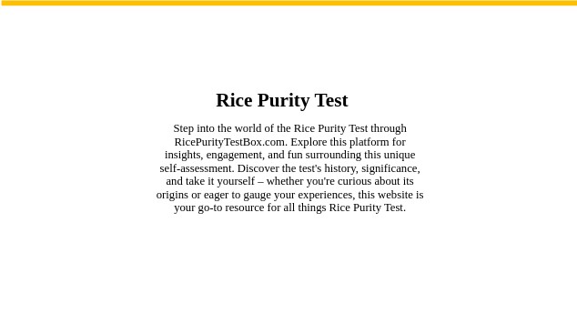 Rice Purity Test