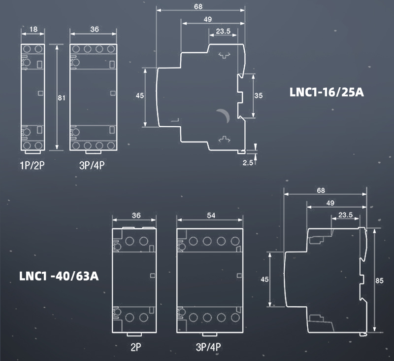 USFULL LNC1 series modular contactor
