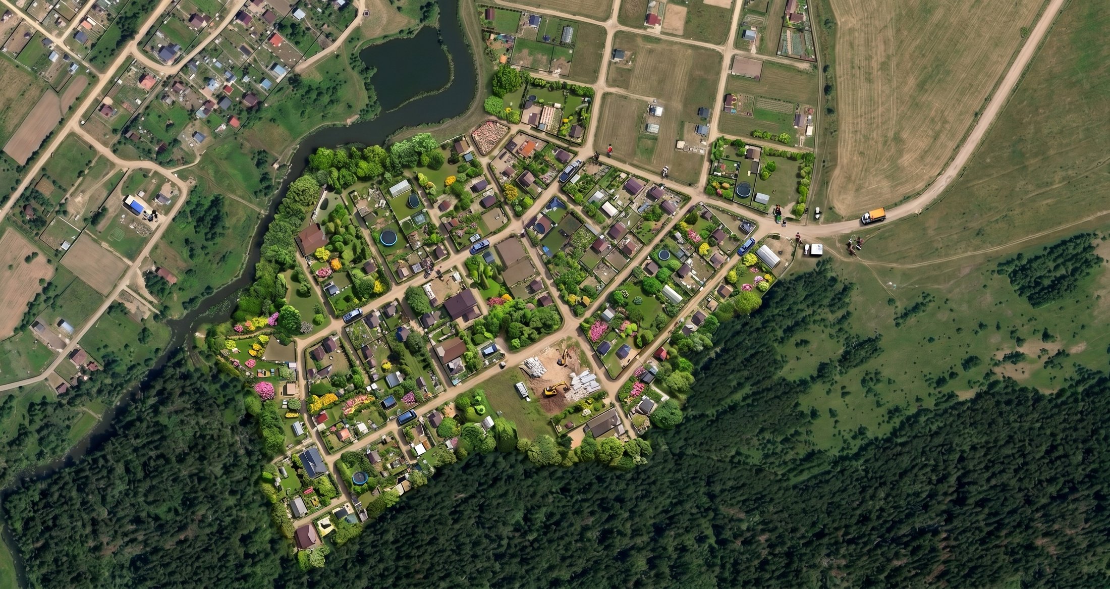 Спутниковый вид участка в КП Бархатово Лес — 55.4186°N, 36.6097°E