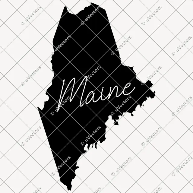 Handwriting Solid Maine SVG