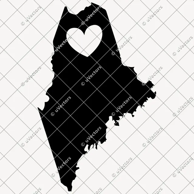 Heart Solid Maine SVG