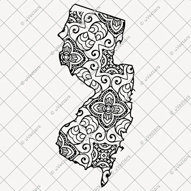 Mandala New Jersey SVG