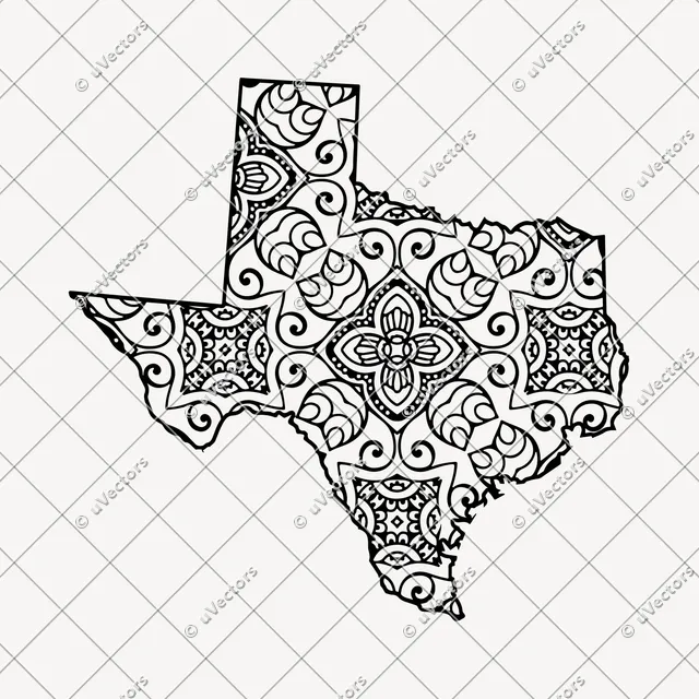 Mandala Texas SVG