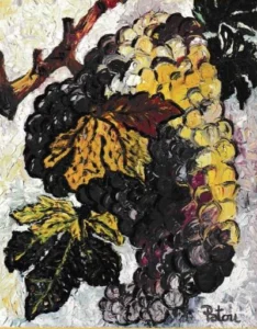 abstract painting of grapes