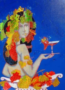 painting of person drinking wine