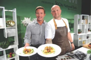 chefs showing their dishes