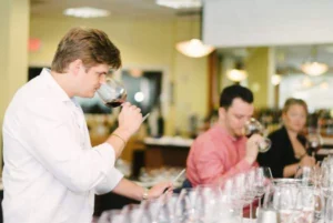 man tasting wine