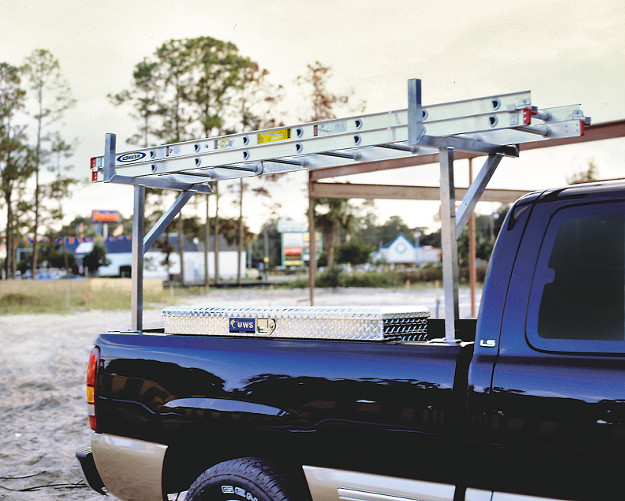 Pick up truck ladder rack w truck tool boxes and drawers - System