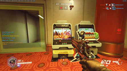 An analogous experience is the loading room in Overwatch, which allows players to break random objects in a room before a game starts.