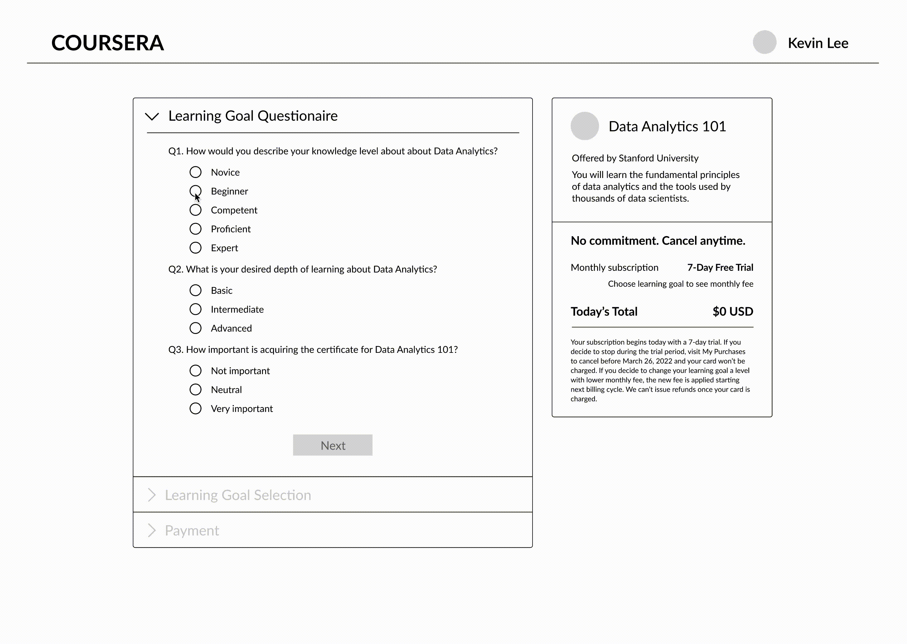 Design project with Coursera (case study)