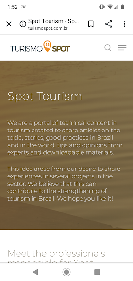 Screenshot of Turismo Spot mobile site