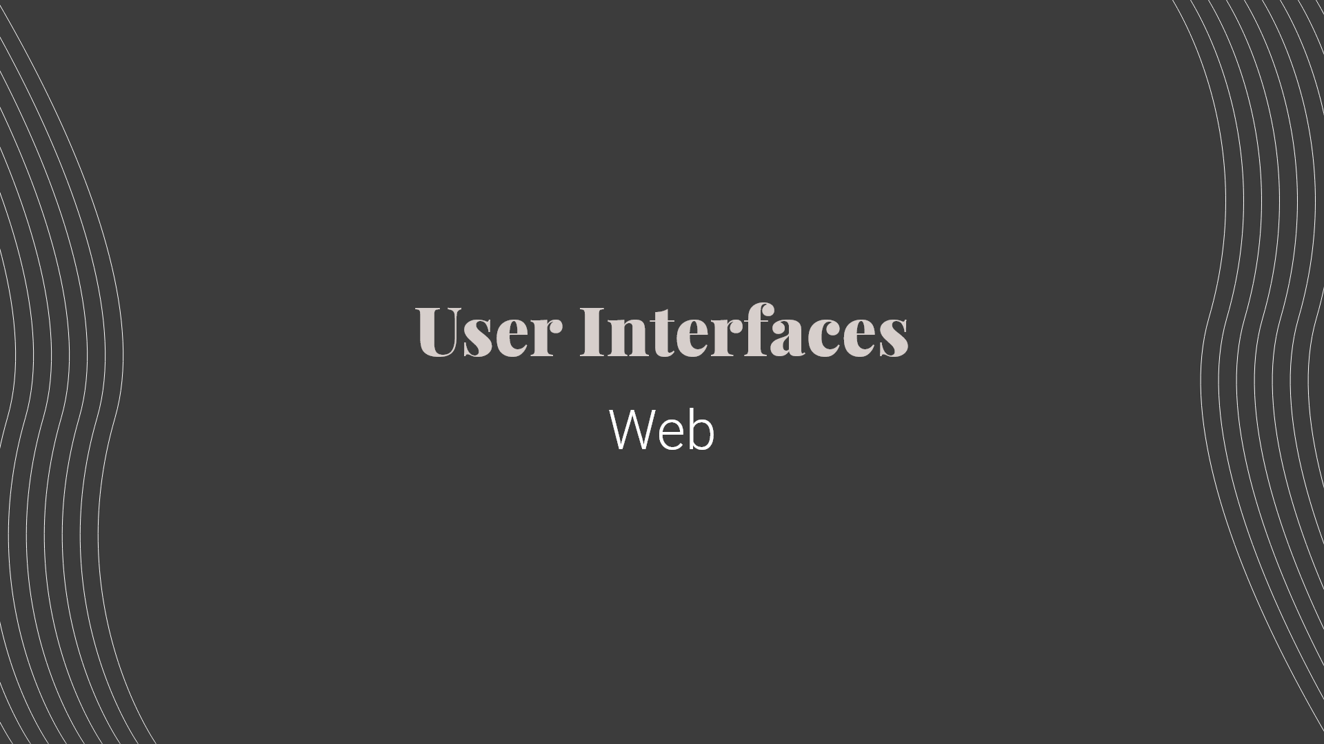 Web Interfaces