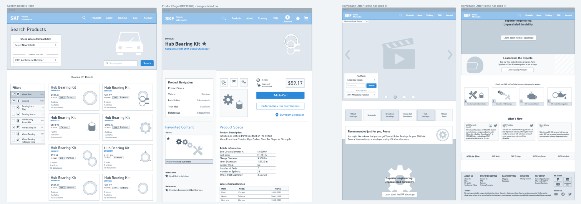 Sample of mobile wireframes