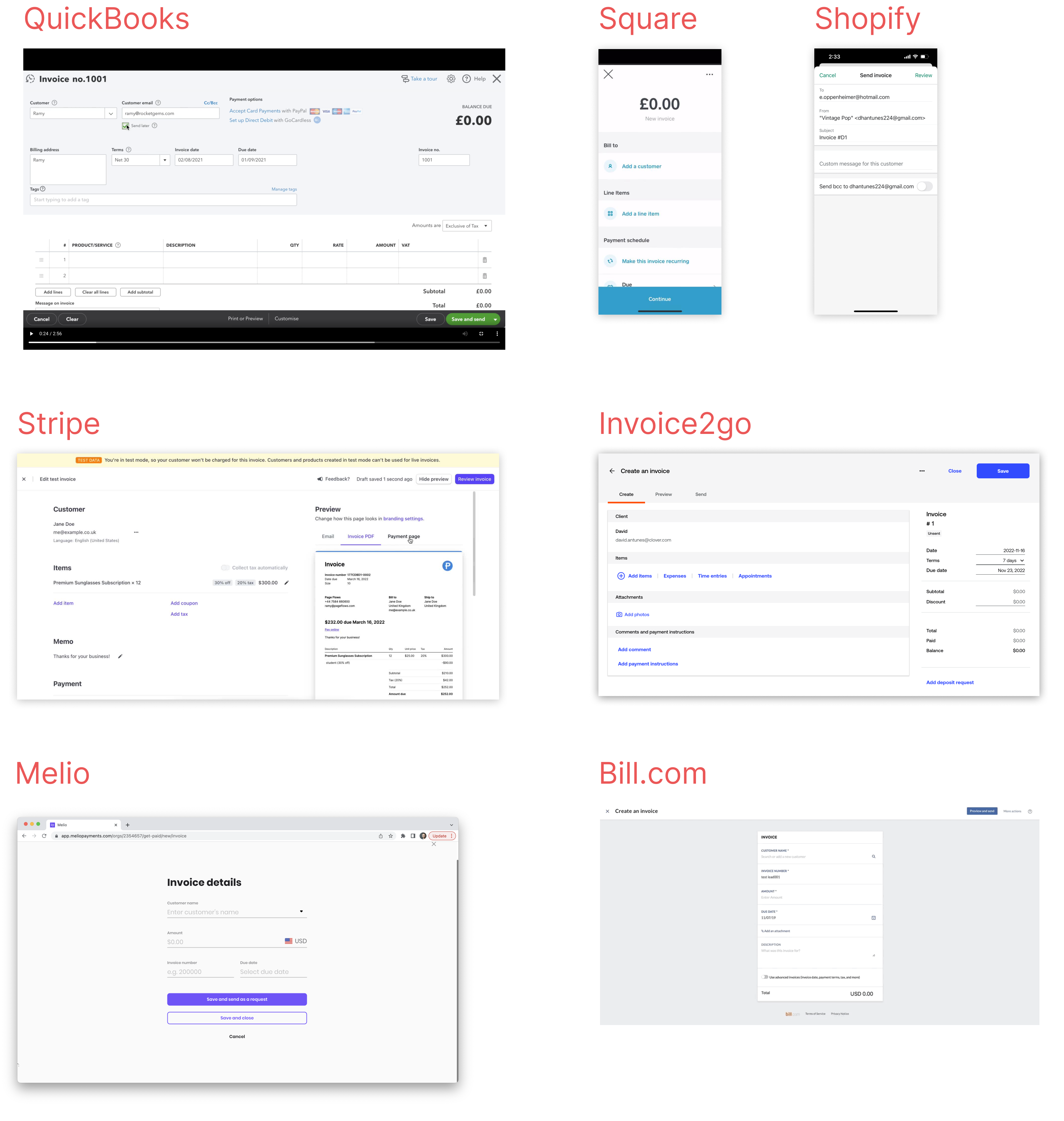 Invoicing