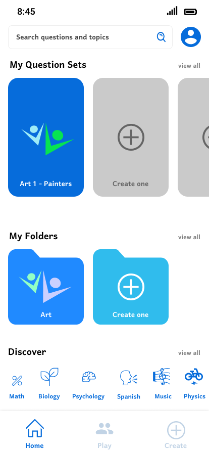 Screen design displayed in a mockup