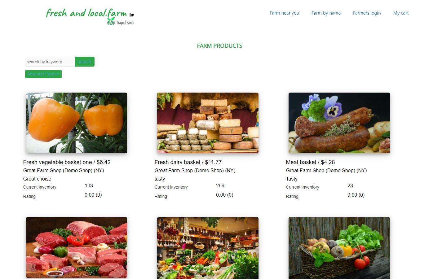 Fresh & Local eCommerce Website