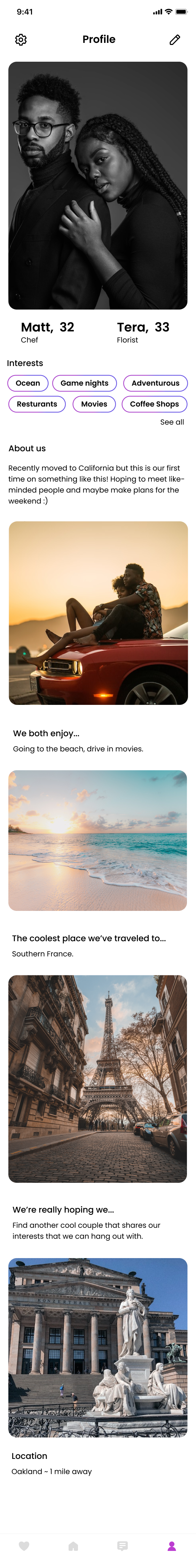 Screen design displayed in a mockup