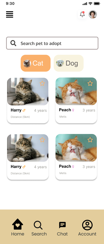 Screen design displayed in a mockup