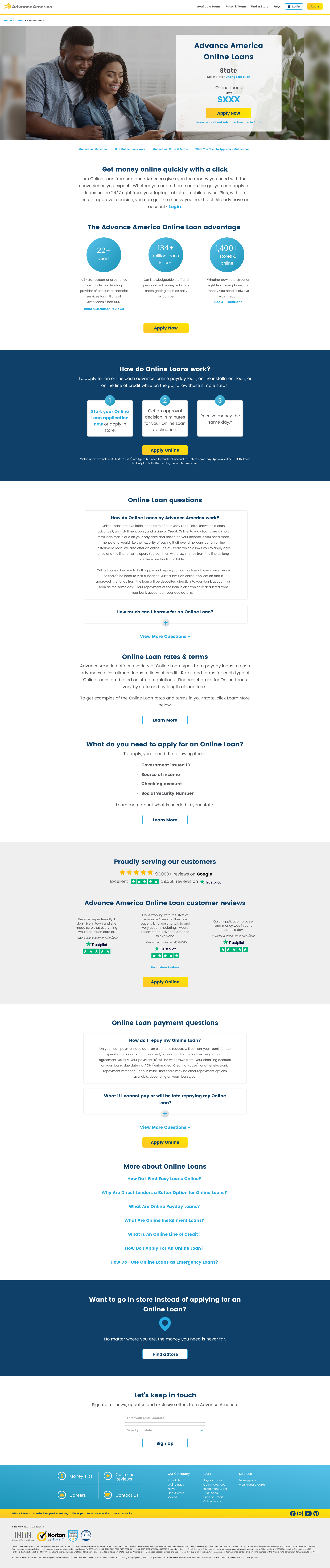 Advance America Corporate Site Redesign