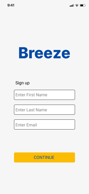 Screen design displayed in a mockup