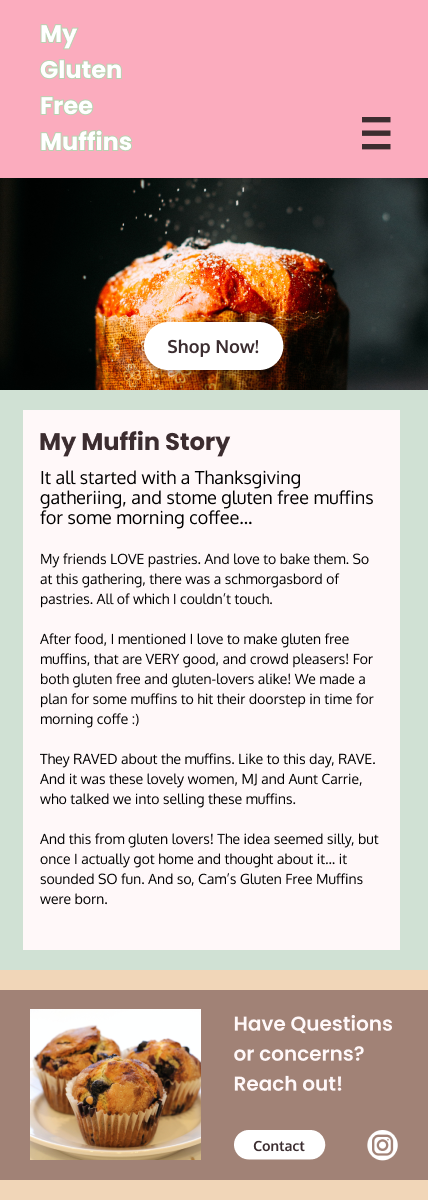 My Gluten Free Muffins Mobile Website