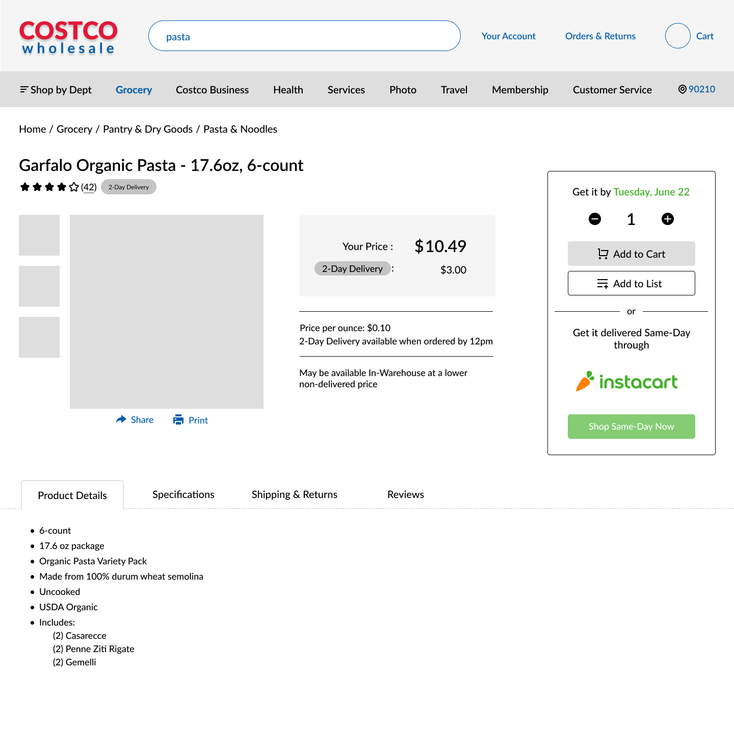 CostcoGrocery • Website Redesign