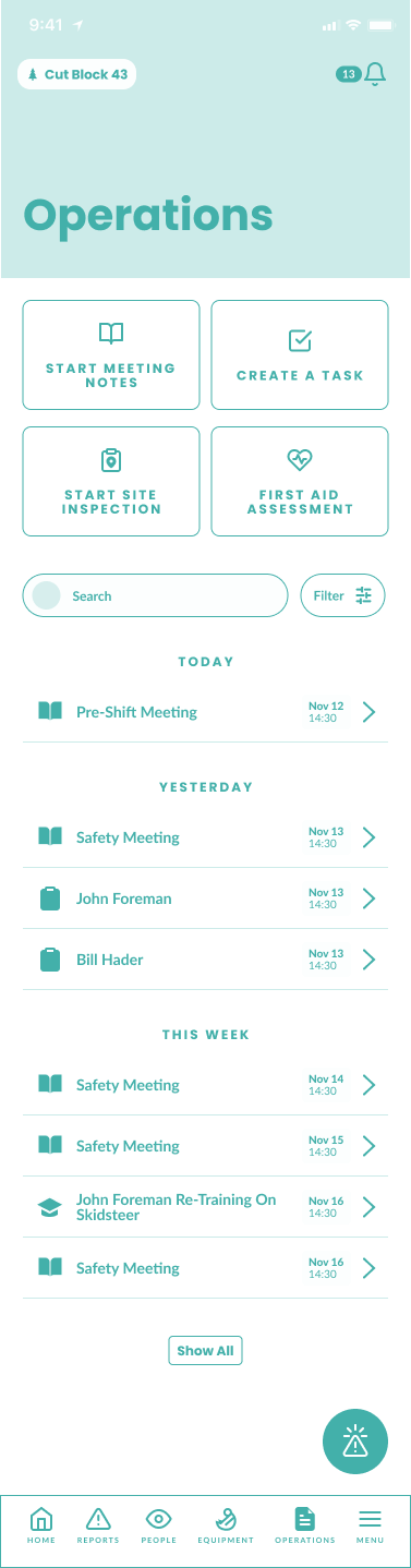 Screen design displayed in a mockup