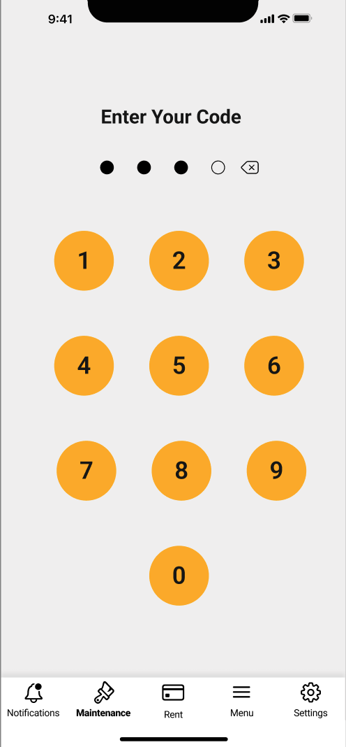 Screen design displayed in a mockup