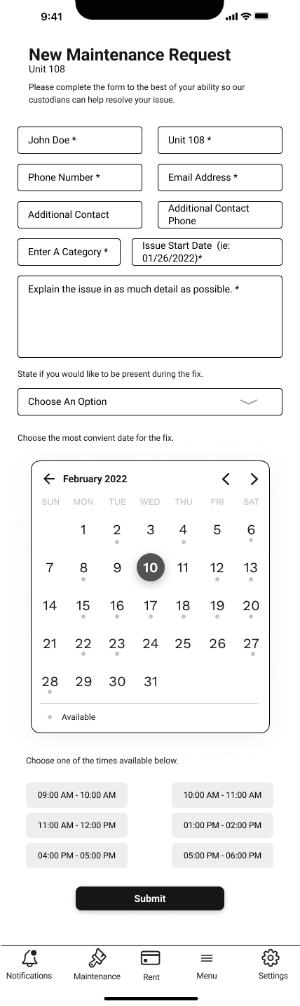 Screen design displayed in a mockup