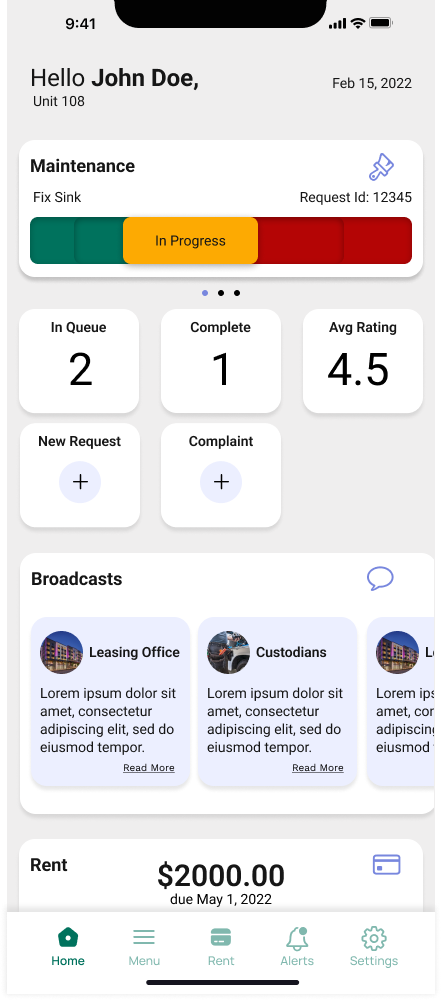 Screen design displayed in a mockup