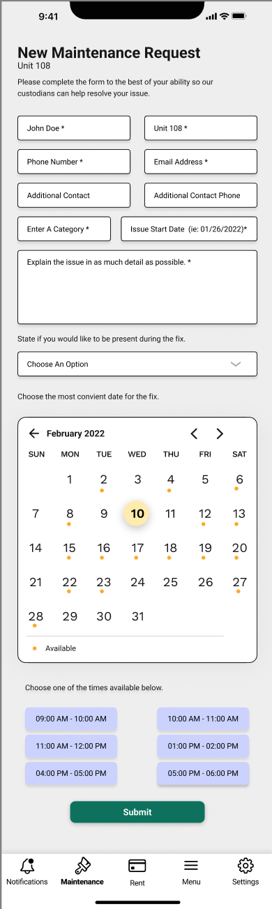 Screen design displayed in a mockup
