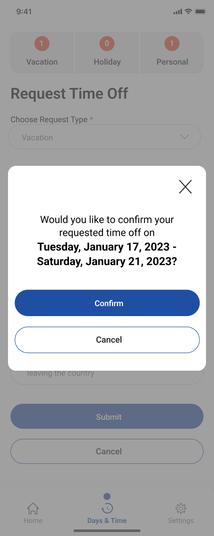 Screen design displayed in a mockup