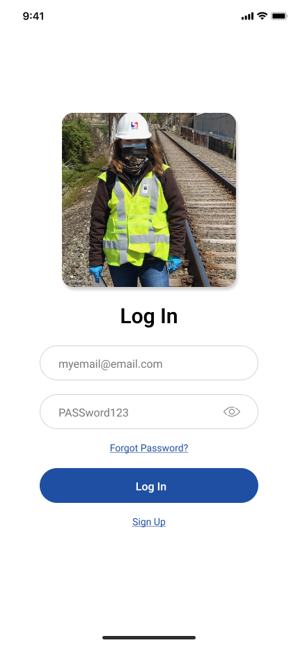 Screen design displayed in a mockup