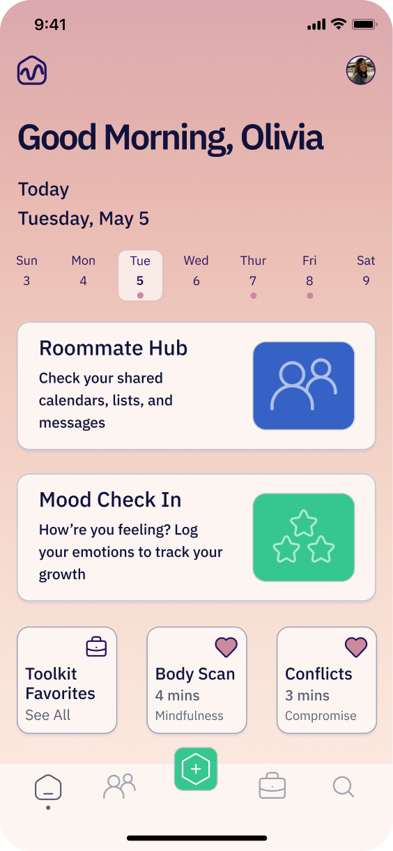 Screen design displayed in a mockup