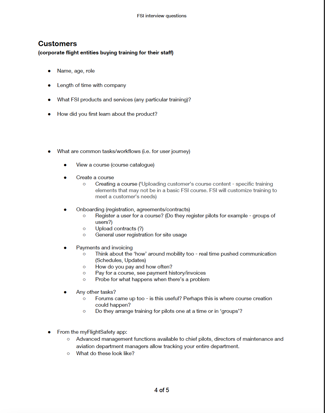 Example of user interview questions page 4