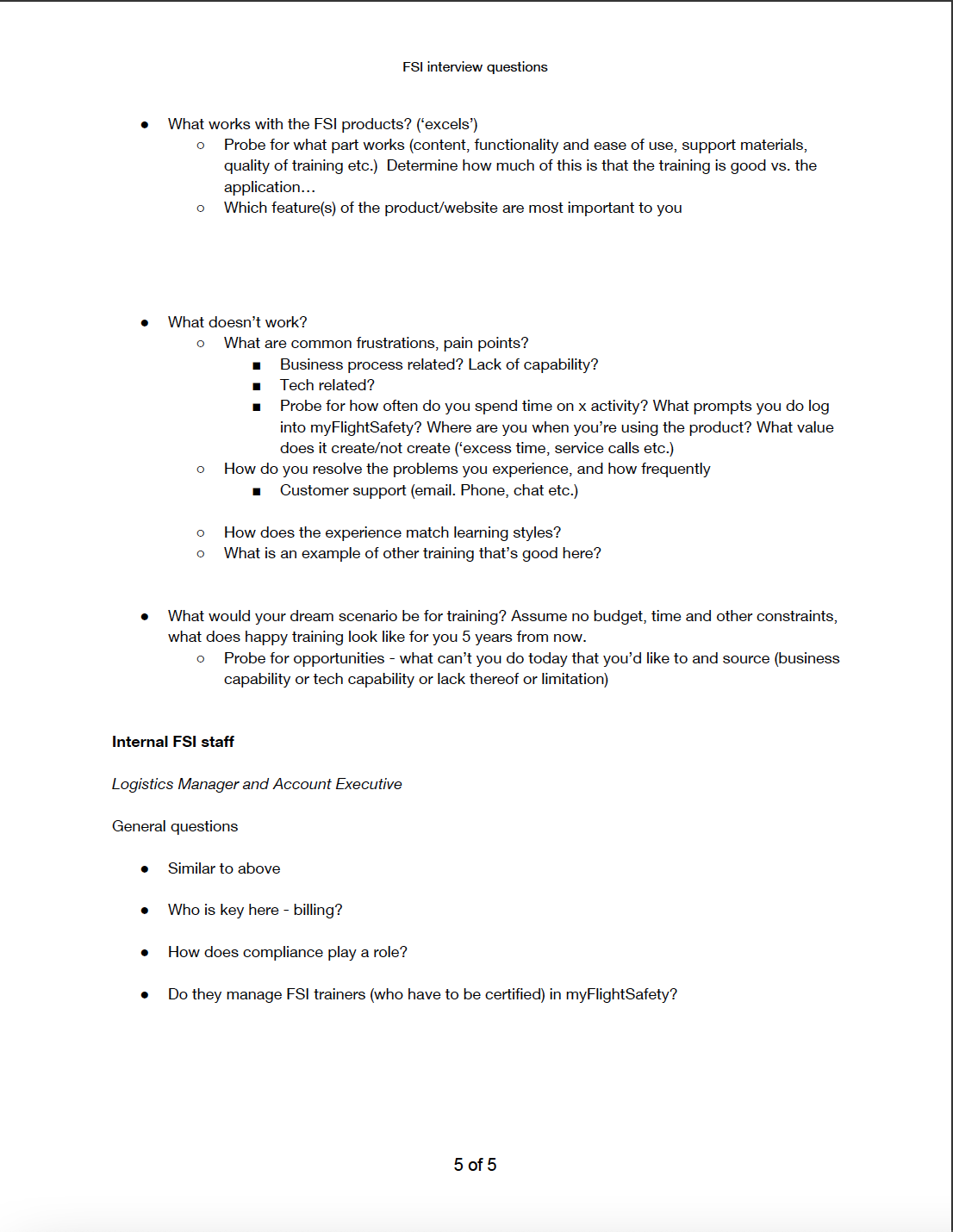 Example of user interview questions page 5