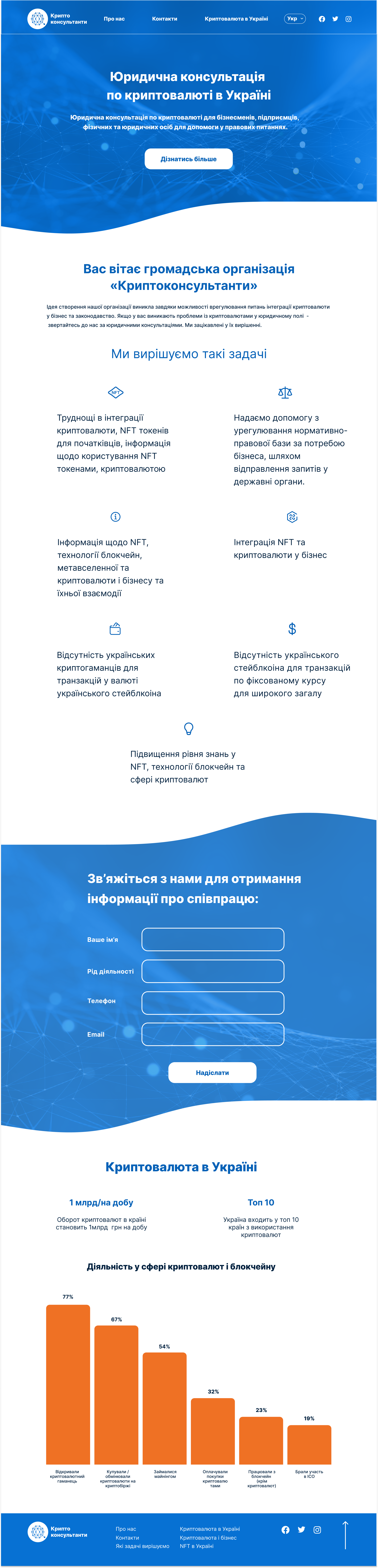 Landing page for a Ukrainian organization 