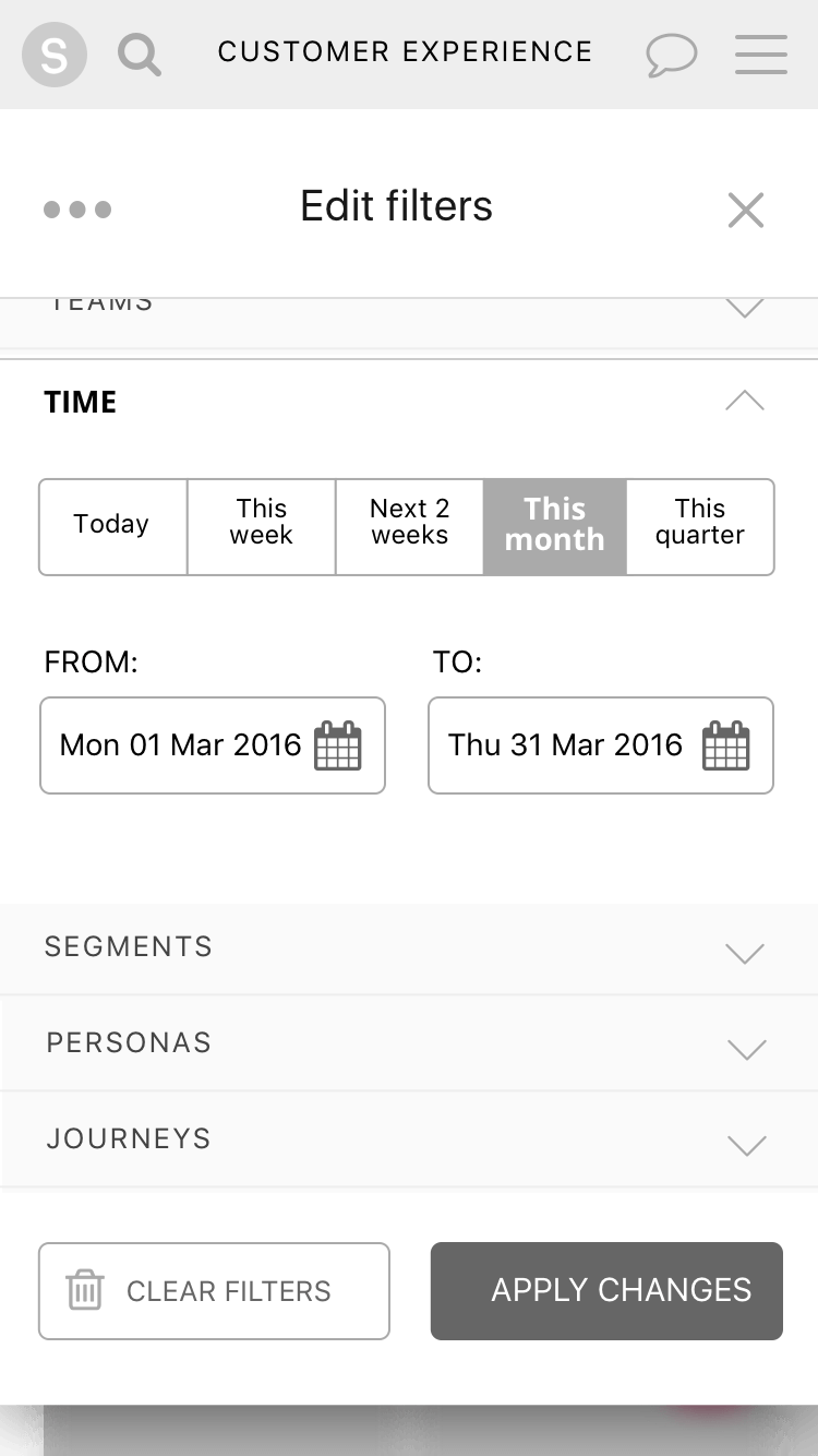 Screen design displayed in a mockup