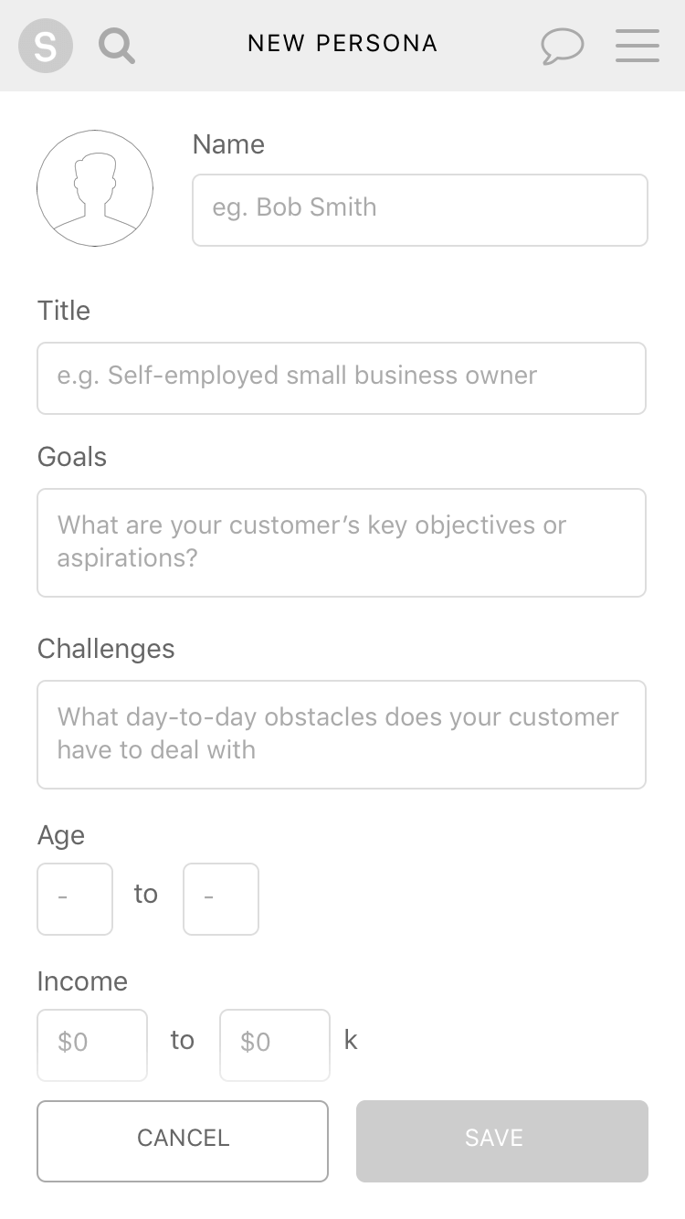 Screen design displayed in a mockup