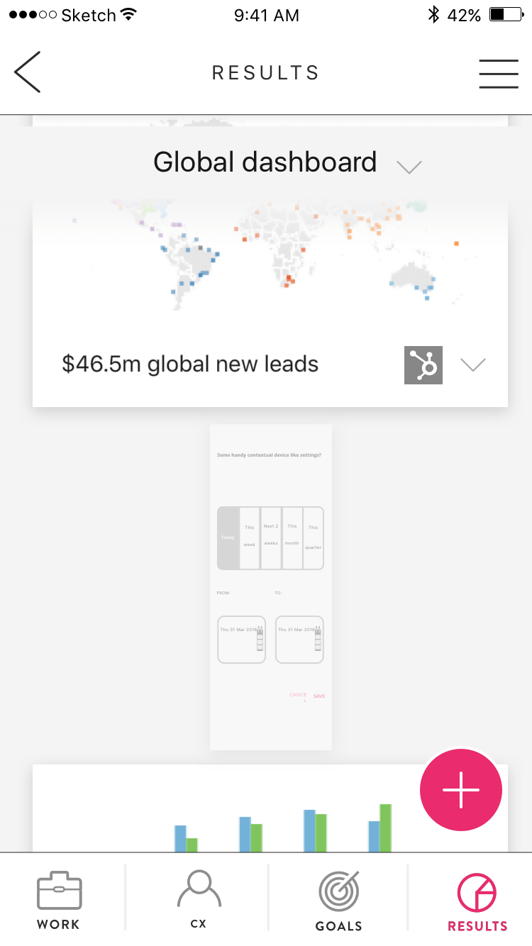 Screen design displayed in a mockup