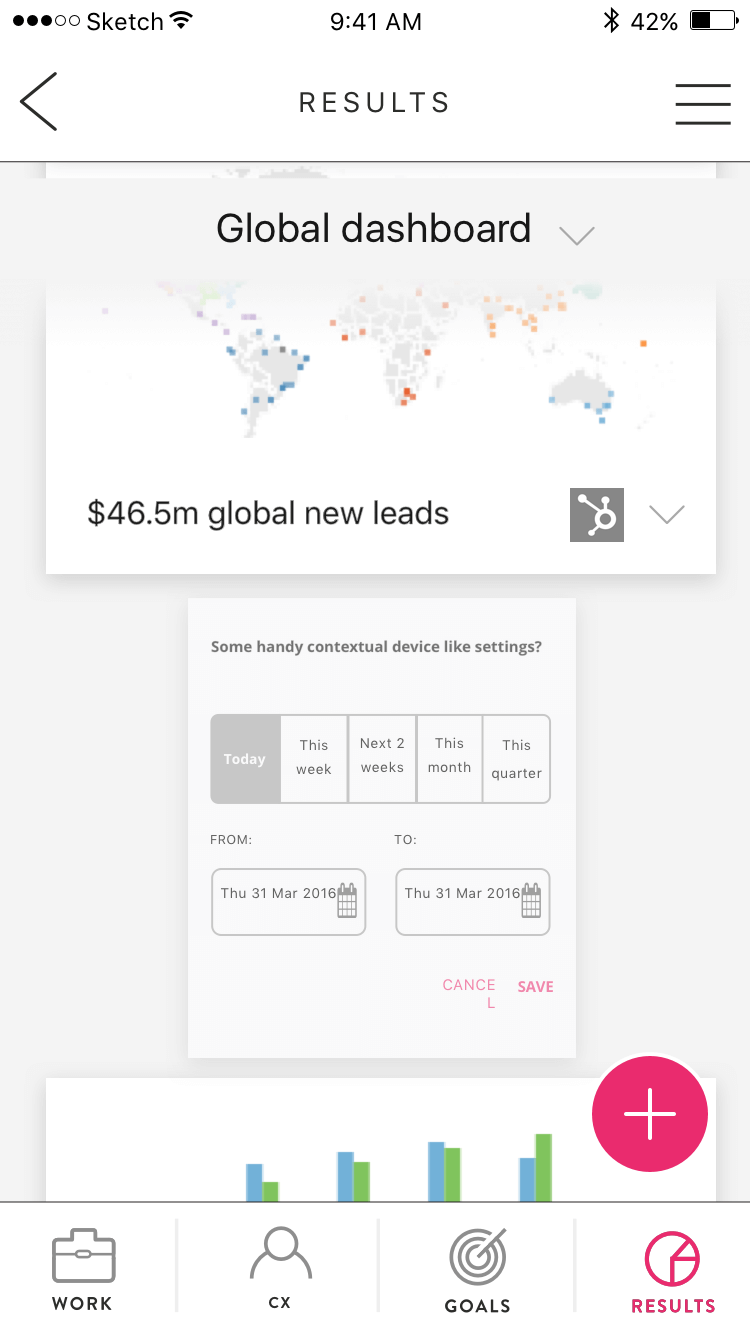 Screen design displayed in a mockup