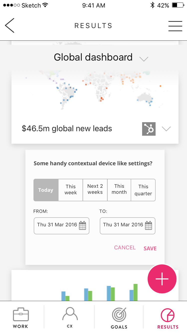 Screen design displayed in a mockup
