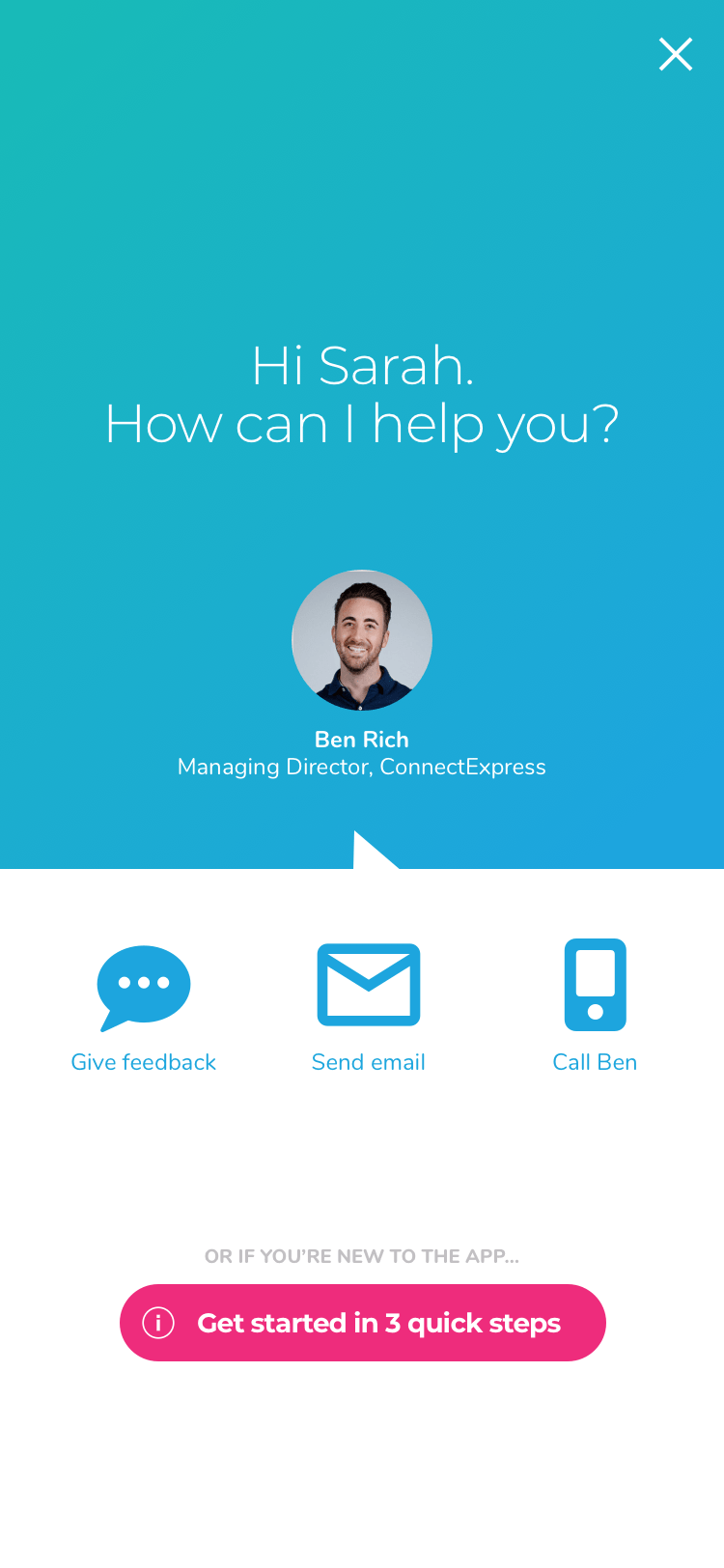 Screen design displayed in a mockup