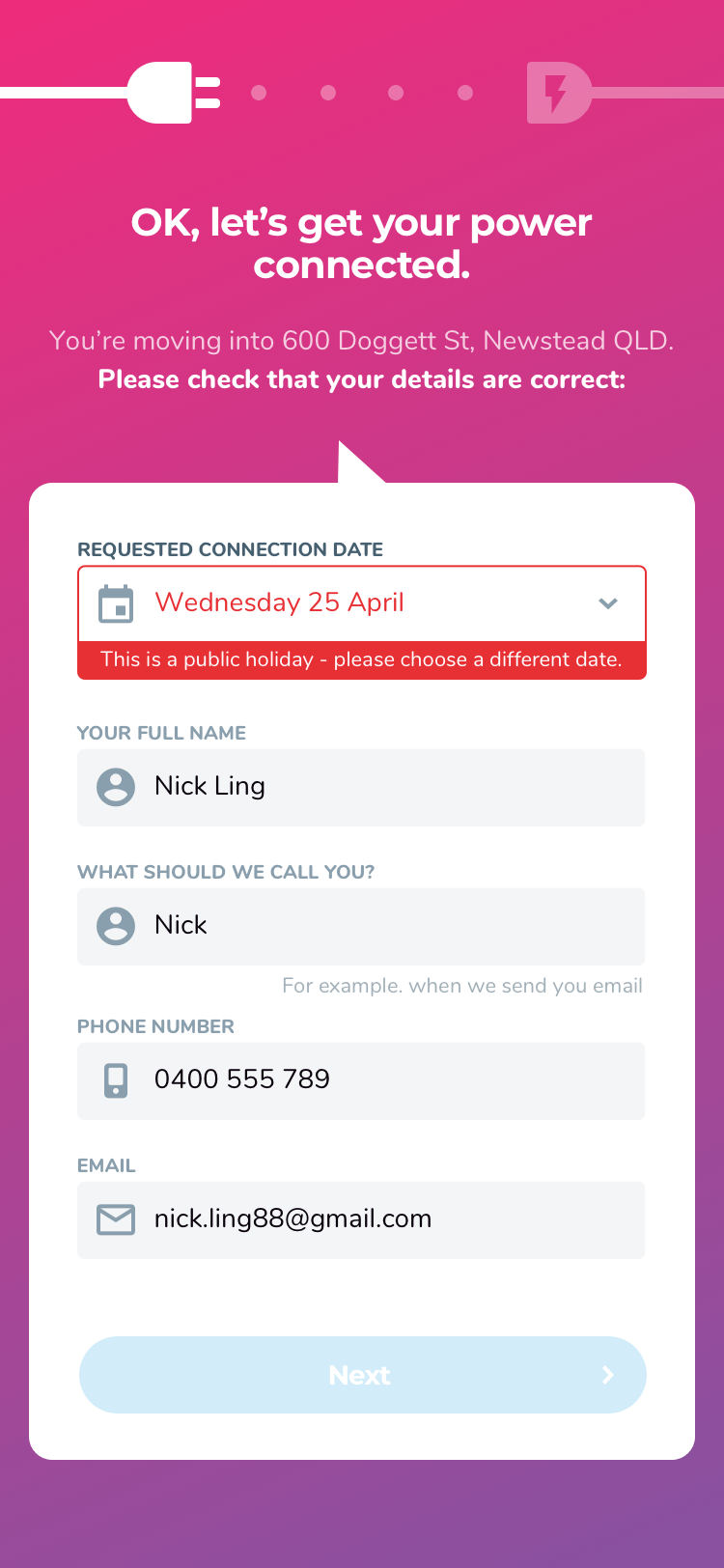 Screen design displayed in a mockup