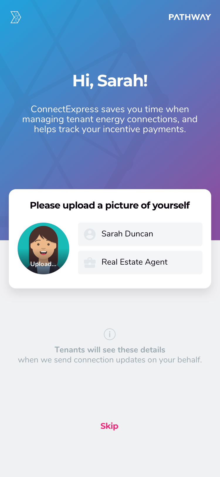 Screen design displayed in a mockup