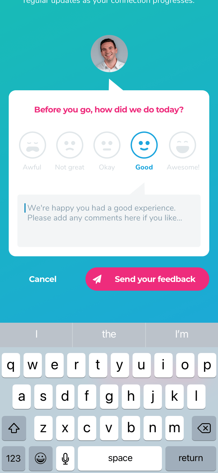 Screen design displayed in a mockup