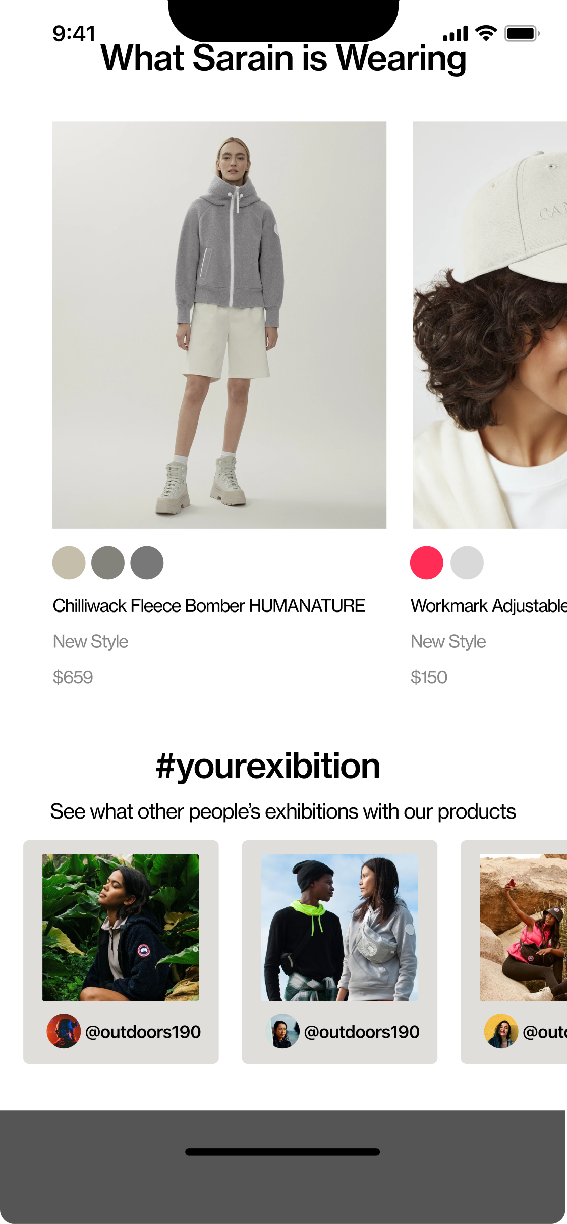 Screen design displayed in a mockup