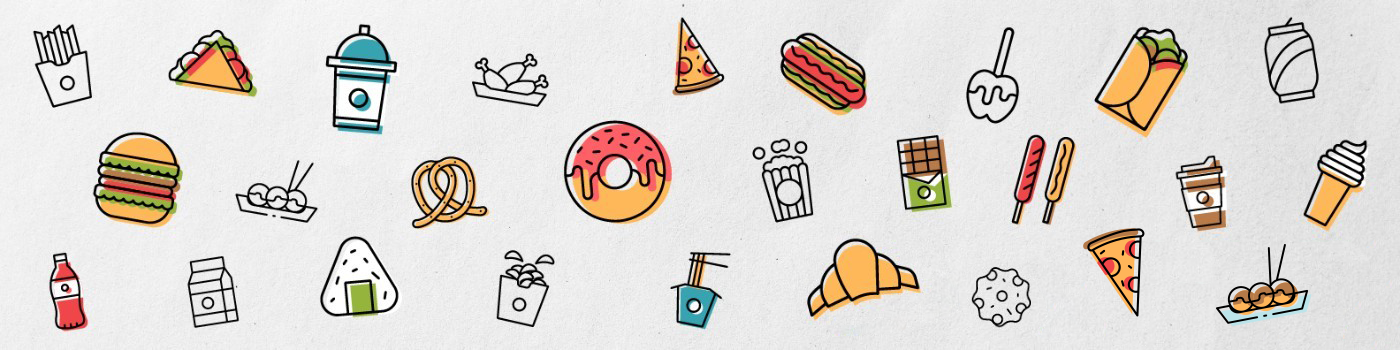 Banner divider of food icons